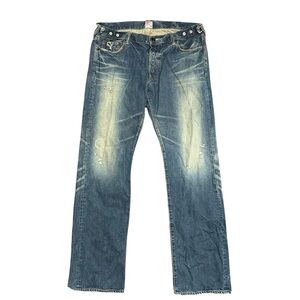 PRPS Men's wide leg distressed button fly jeans Size 38